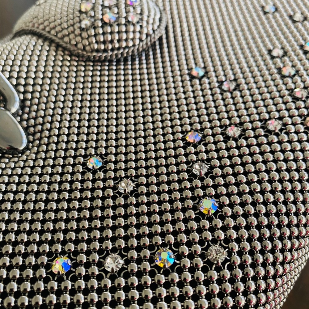 Vintage beaded chainmail box evening bag - Picture 2 of 6